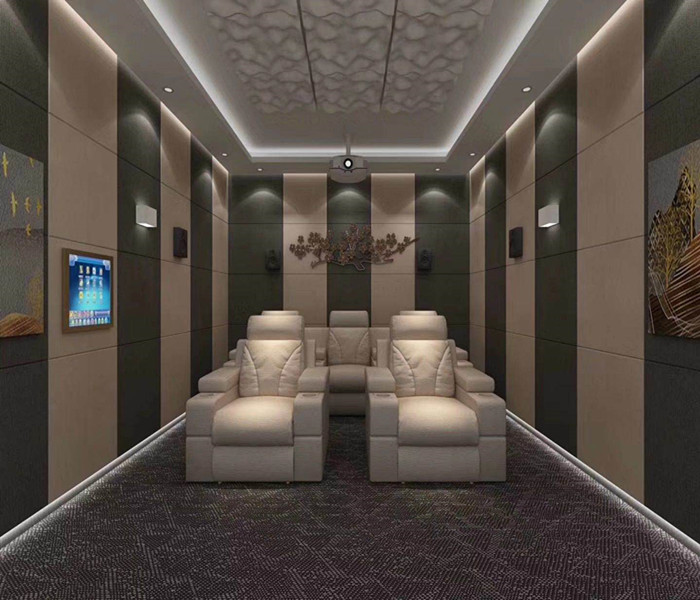 深圳家庭影院布藝吸聲闆吸音軟包案例